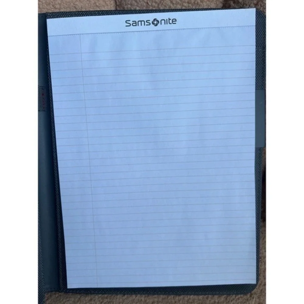New Samsonite Xenon Business Portfolio Writing Pad Steel Gray Ballistic Fabric